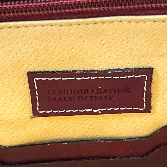 Gianfranco Novi Firenze Burgundy/Red Brown Leather Briefcase Made In Italy As Is - Picture 9 of 16